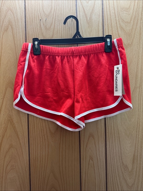 No Boundaries Pants - No Boundaries Red Athletic Shorts with White Piping